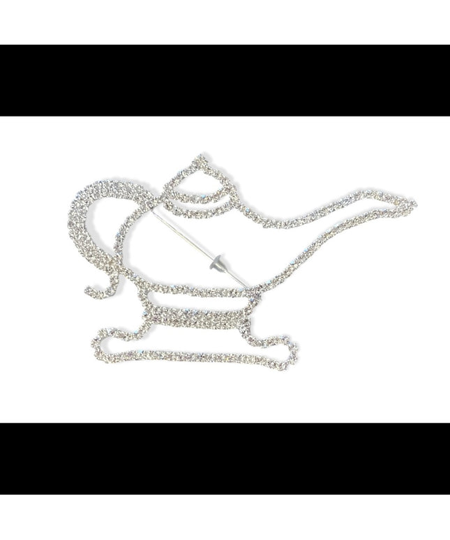 Vintage Rhinestone large teapot crystal brooch