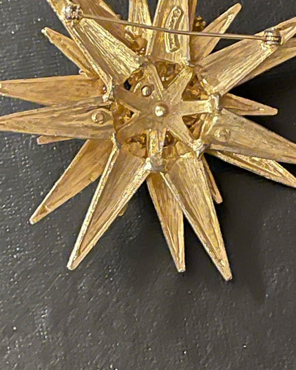Vintage Marvella Brushed gold Starburst brooch