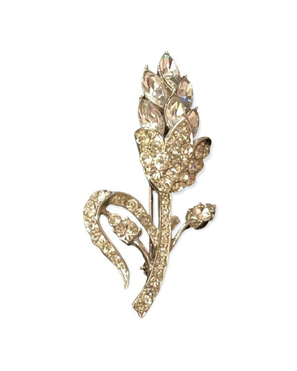 Vintage crystal flower brooch