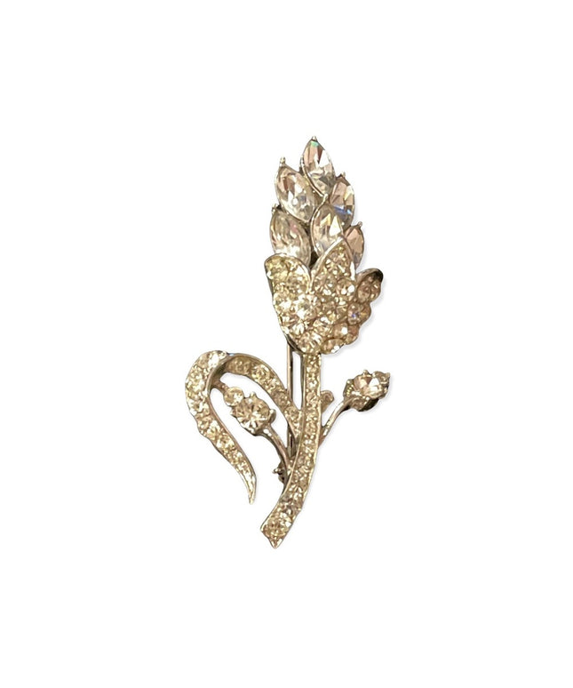 Vintage crystal flower brooch