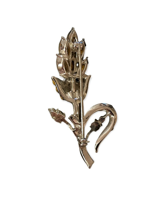 Vintage crystal flower brooch