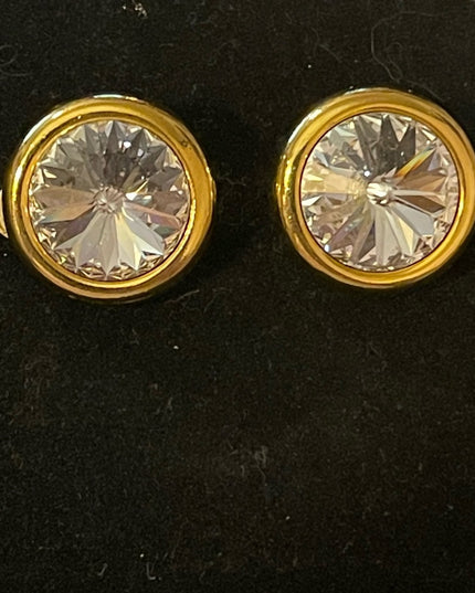Beautiful chunky clear crystal clip on chunky earrings