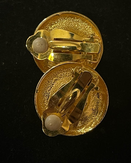 Beautiful chunky clear crystal clip on chunky earrings