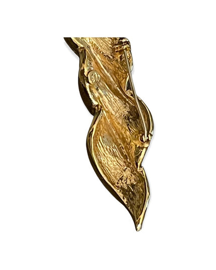 Gold twist crystal rhinestone bar style brooch