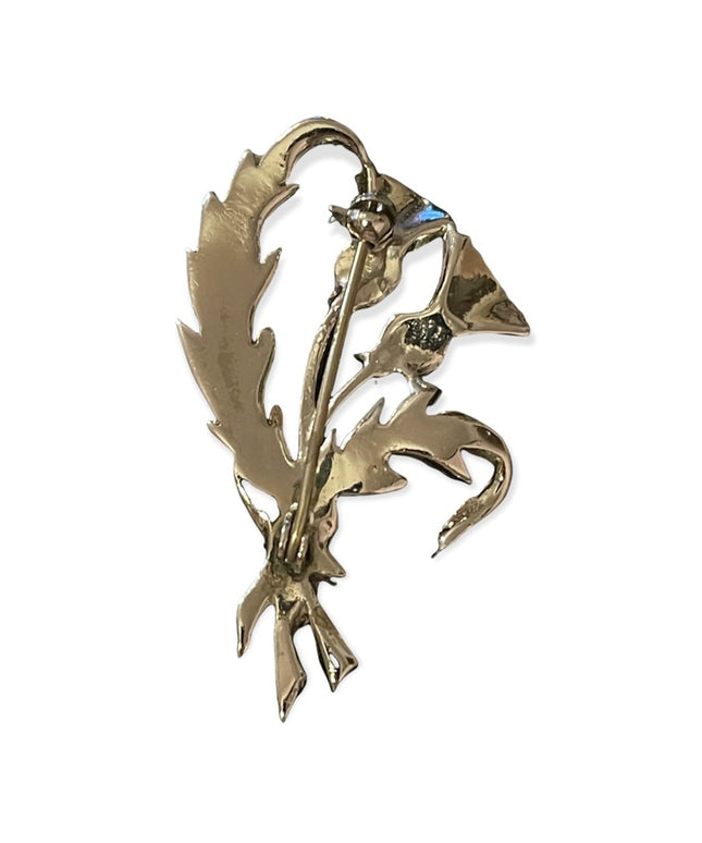 Marcasite silver thistle scottish brooch