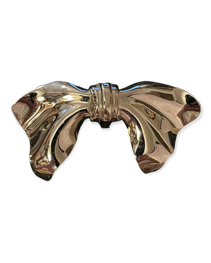 Beautiful Silver shiny bow brooch