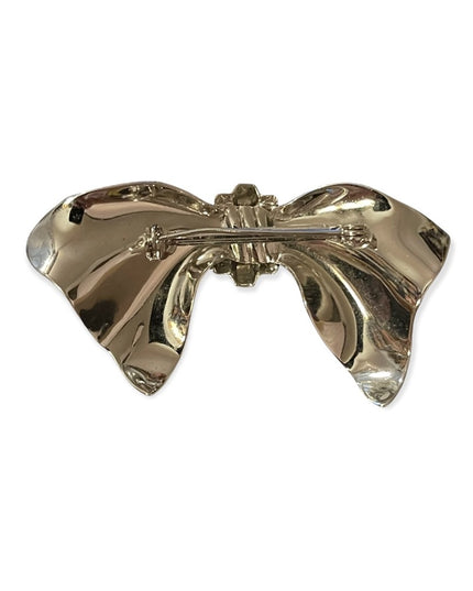 Beautiful Silver shiny bow brooch