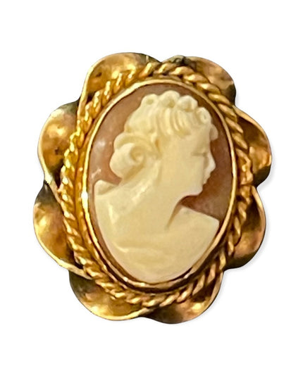Vintage 12k Gold filled Screw back shell Cameo earrings