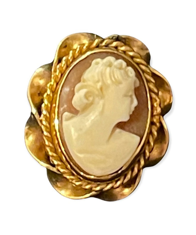 Vintage 12k Gold filled Screw back shell Cameo earrings