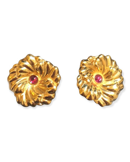 Vintage Chunky Gold Swarovski (swan) earrings