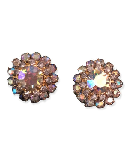 Vintage 1960s Crystal AB Clip on earrings
