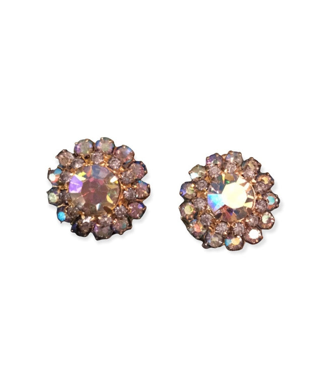 Vintage 1960s Crystal AB Clip on earrings