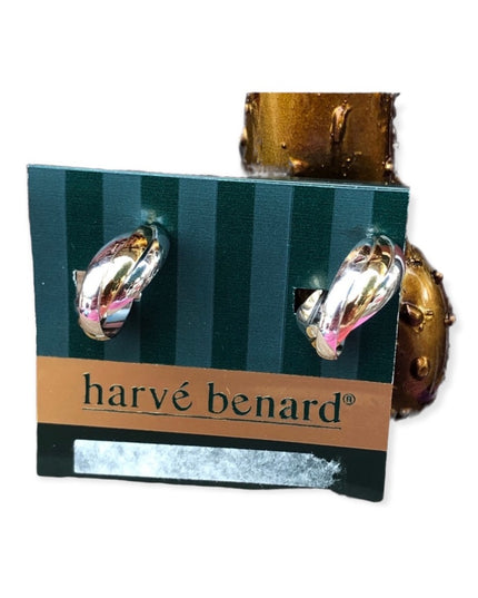 Harve Benard Vintage NEW clip on earrings gold & silver finish hoops
