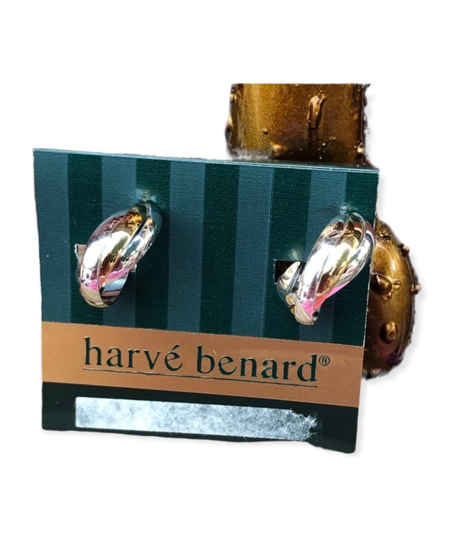 Harve Benard Vintage NEW clip on earrings gold & silver finish hoops