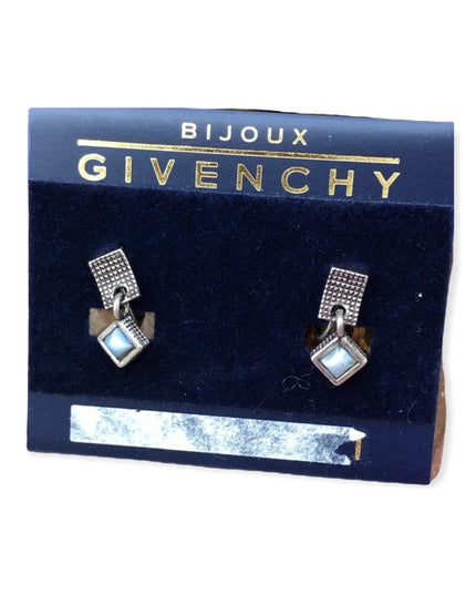 Vintage New Givenchy earrings clip screw Gold finish w faux pearl