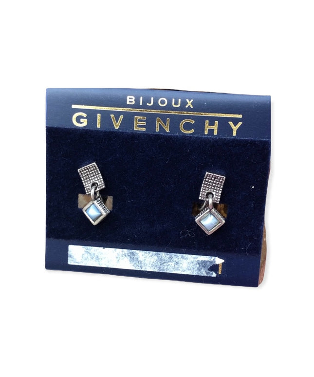 Vintage New Givenchy earrings clip screw Gold finish w faux pearl