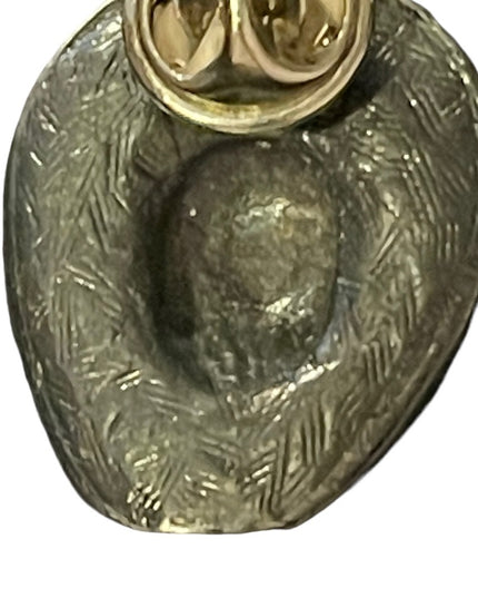 Small Vintage pewter rhinestone cowboy hat pin