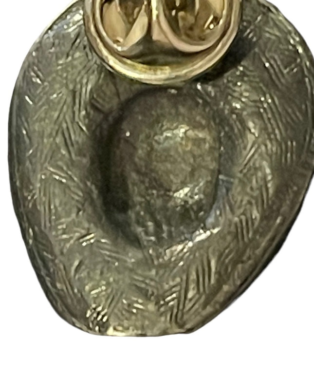 Small Vintage pewter rhinestone cowboy hat pin