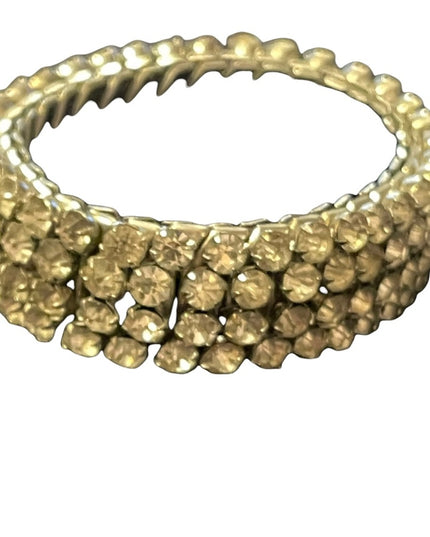 Vintage 1960s stretchy metal & crystal bracelet