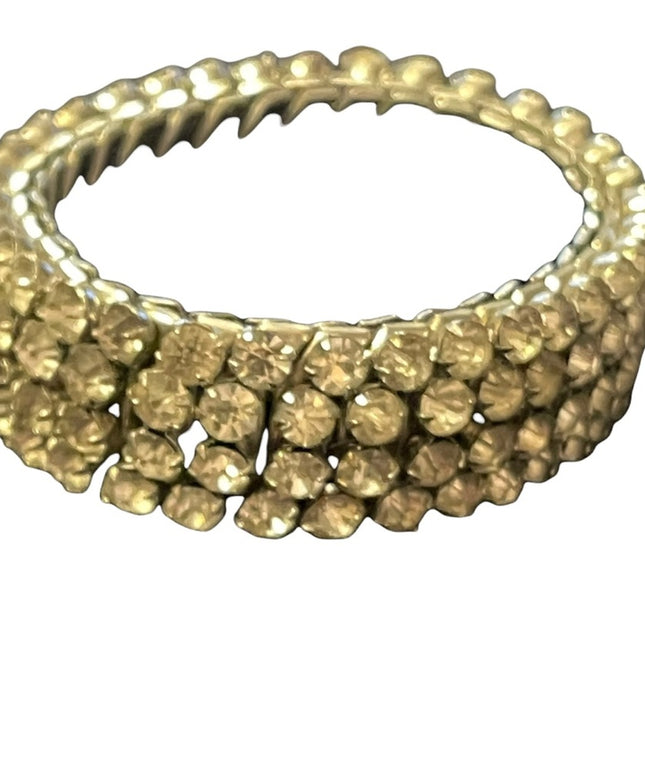 Vintage 1960s stretchy metal & crystal bracelet