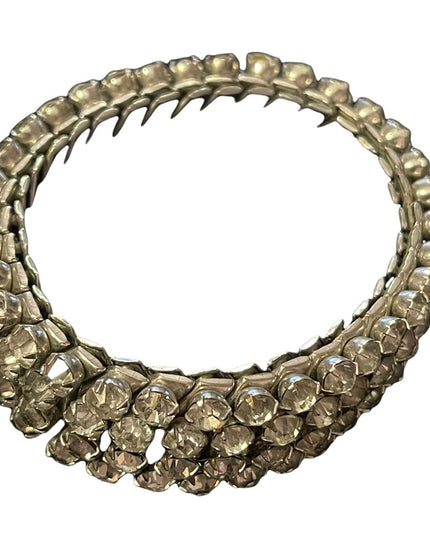 Vintage 1960s stretchy metal & crystal bracelet