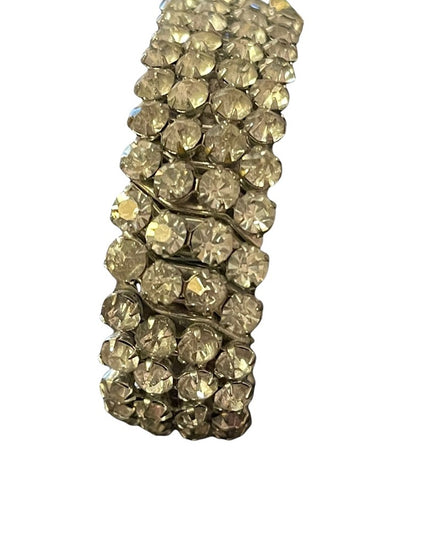 Vintage 1960s stretchy metal & crystal bracelet