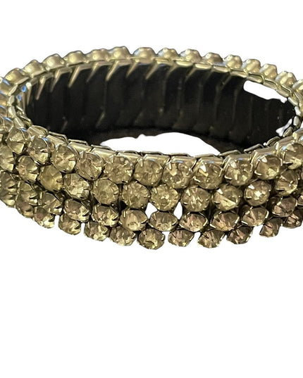 Vintage 1960s stretchy metal & crystal bracelet