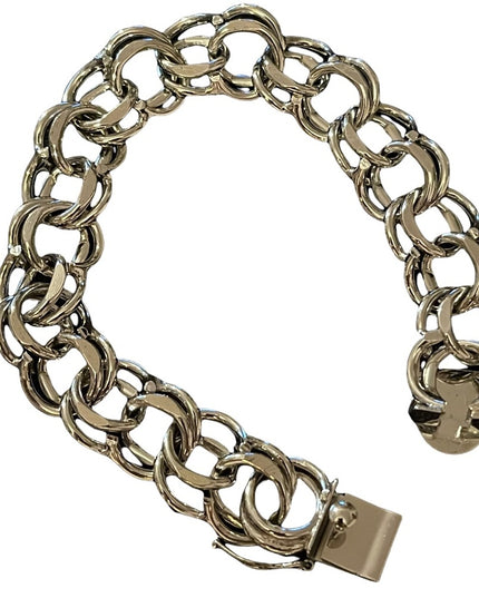 Vintage Chunky sterling silver bracelet 925 Charm