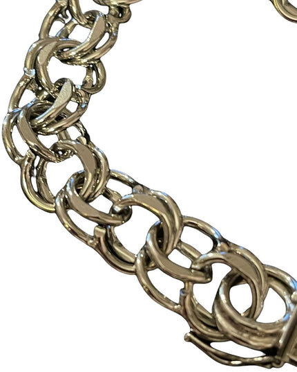 Vintage Chunky sterling silver bracelet 925 Charm