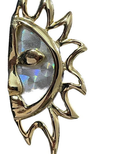 Vintage Ultra Craft Half sun gold brooch fancy astrology