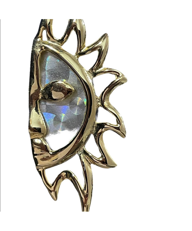 Vintage Ultra Craft Half sun gold brooch fancy astrology