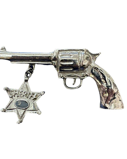 Vintage gun sheriff brooch hat pin