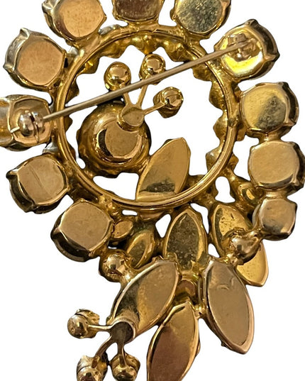 Vintage 1960s Crystal AB High Quality unmarked Sherman Brooch