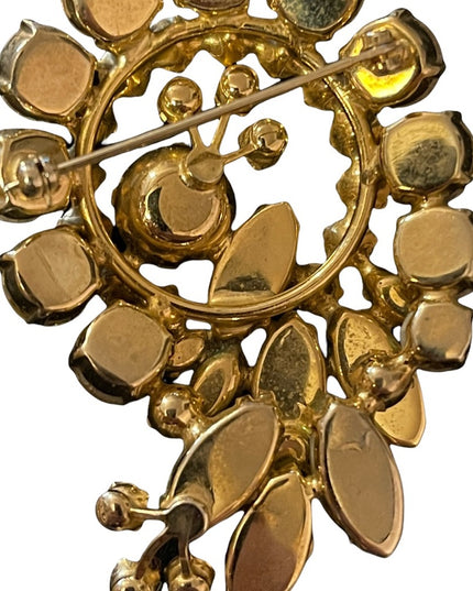 Vintage 1960s Crystal AB High Quality unmarked Sherman Brooch
