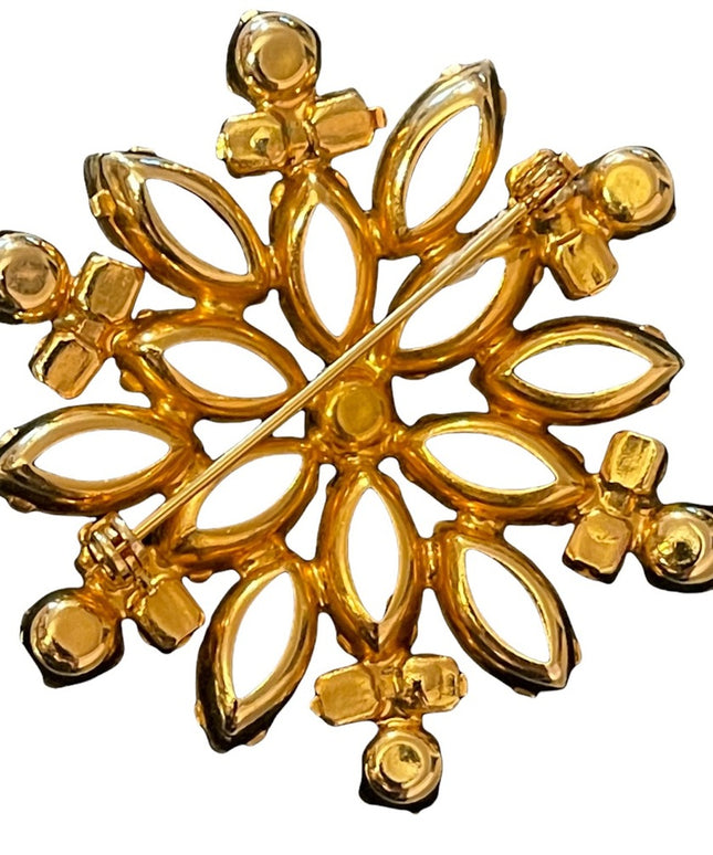 Vintage quality Amber Crystal D&E Juliana Brooch
