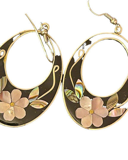 Alpaca silver Mexixo Dangel flower earrings