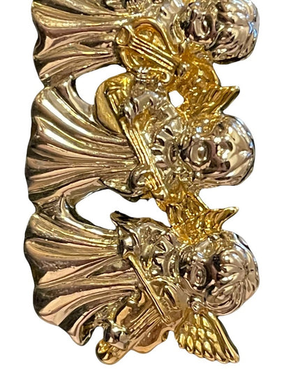 Gold & Silver fancy Angels angel playing strings Christmas brooch