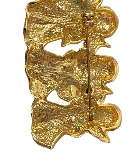 Gold & Silver fancy Angels angel playing strings Christmas brooch