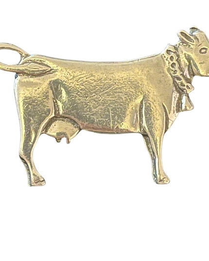 Pewter dairy cow brooch farm animal vintage