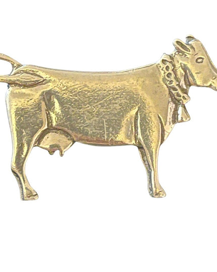 Pewter dairy cow brooch farm animal vintage
