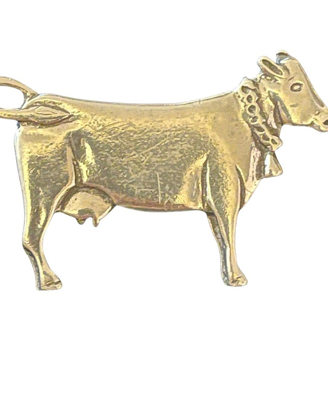 Pewter dairy cow brooch farm animal vintage