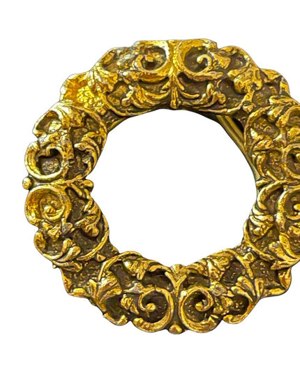 Fancy antiqued gold infinity wreath scarf clip