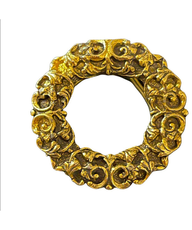 Fancy antiqued gold infinity wreath scarf clip
