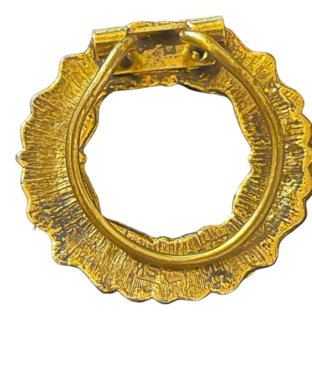 Fancy antiqued gold infinity wreath scarf clip