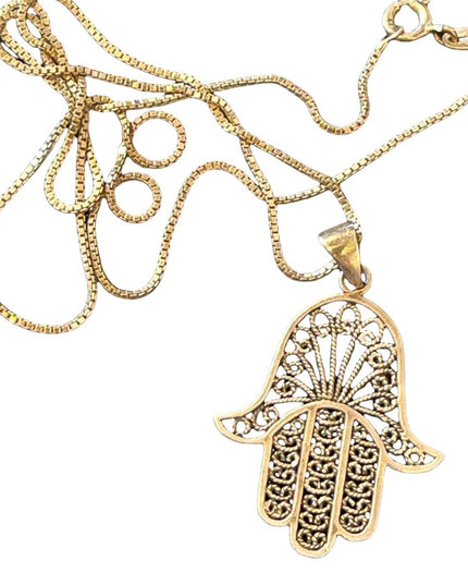 Vintage sterling silver 925 Hamsa Hand of Fatima necklace