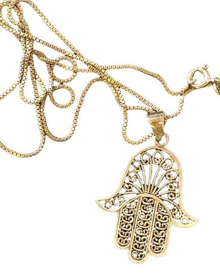 Vintage sterling silver 925 Hamsa Hand of Fatima necklace