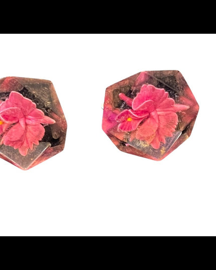 Vintage Lucite flowers screw back earrings