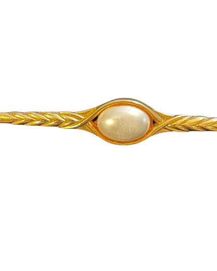 M&S Gold finish faux pearl beautiful large bar brooch
