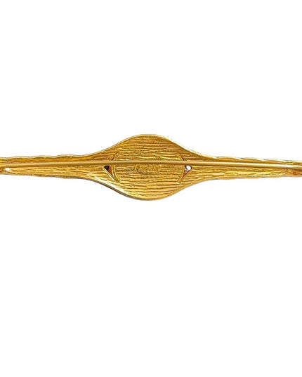 M&S Gold finish faux pearl beautiful large bar brooch