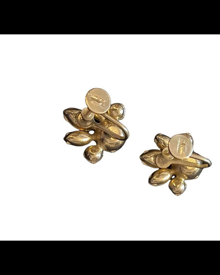 Vintage Crystal AB Sherman screw back earrings